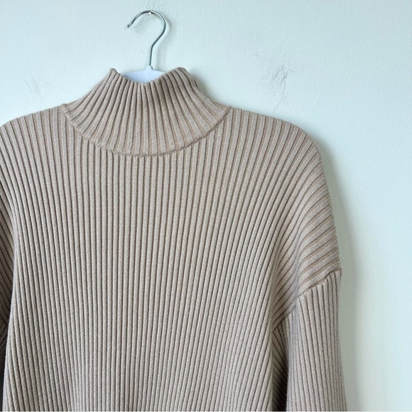 Varley Mayfair Mock Neck Sweater Cement Tan - Picture 7 of 11
